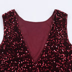 Sequined faux fur suit