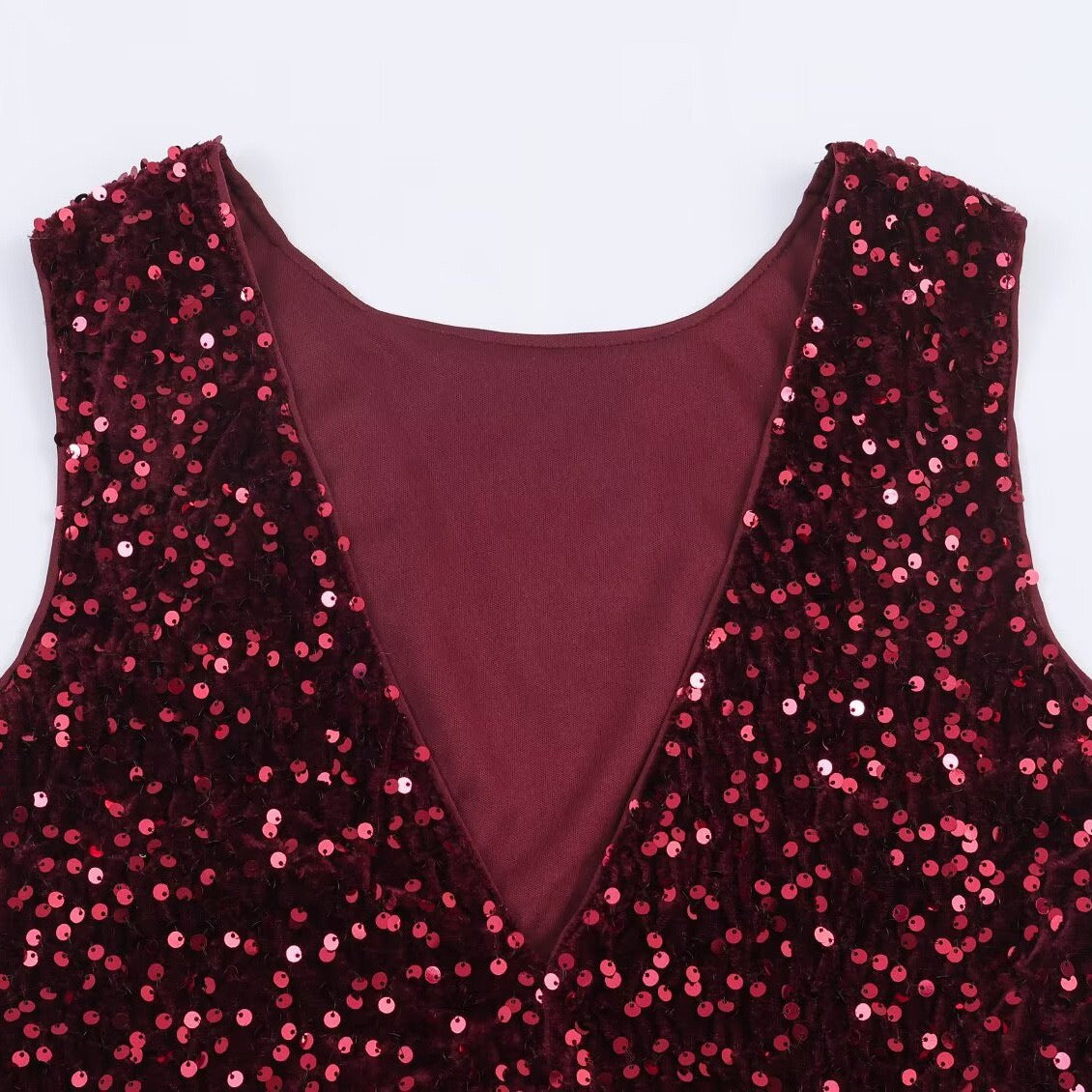 Sequined faux fur suit