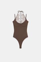 Lace halterneck bodysuit