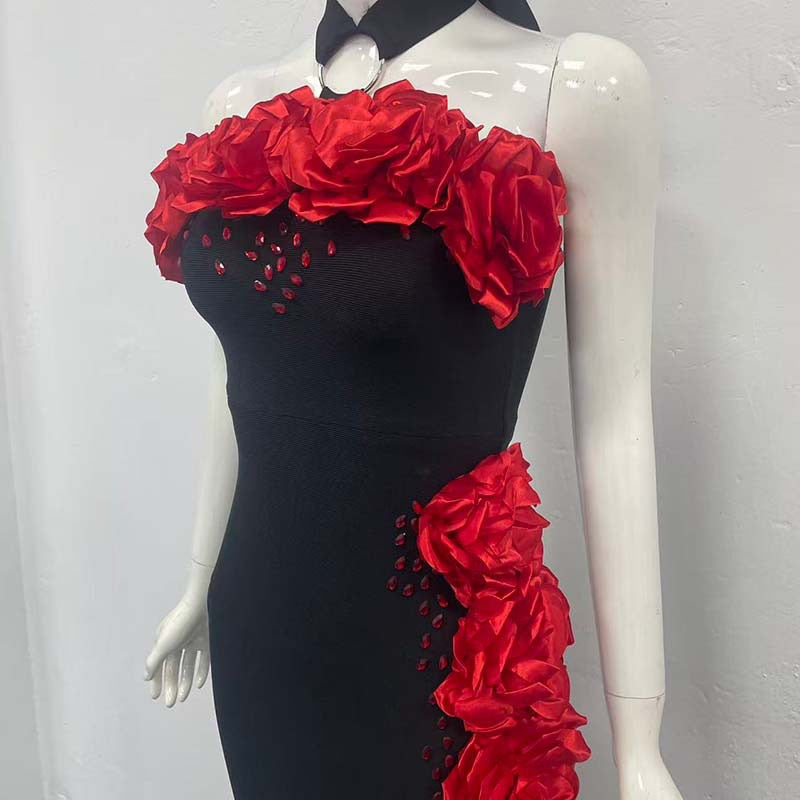 Halter neck flower dress