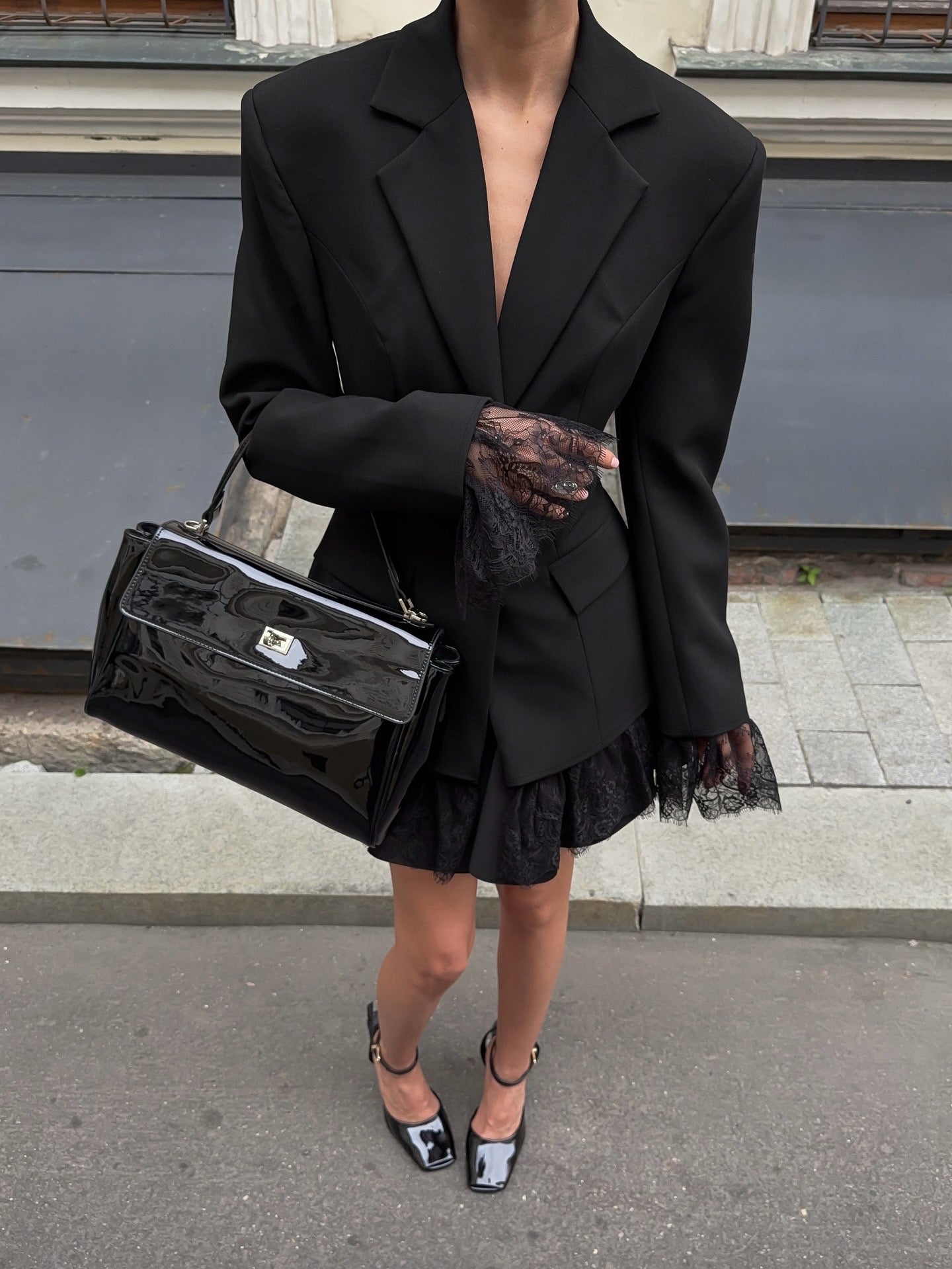 Lace blazer style