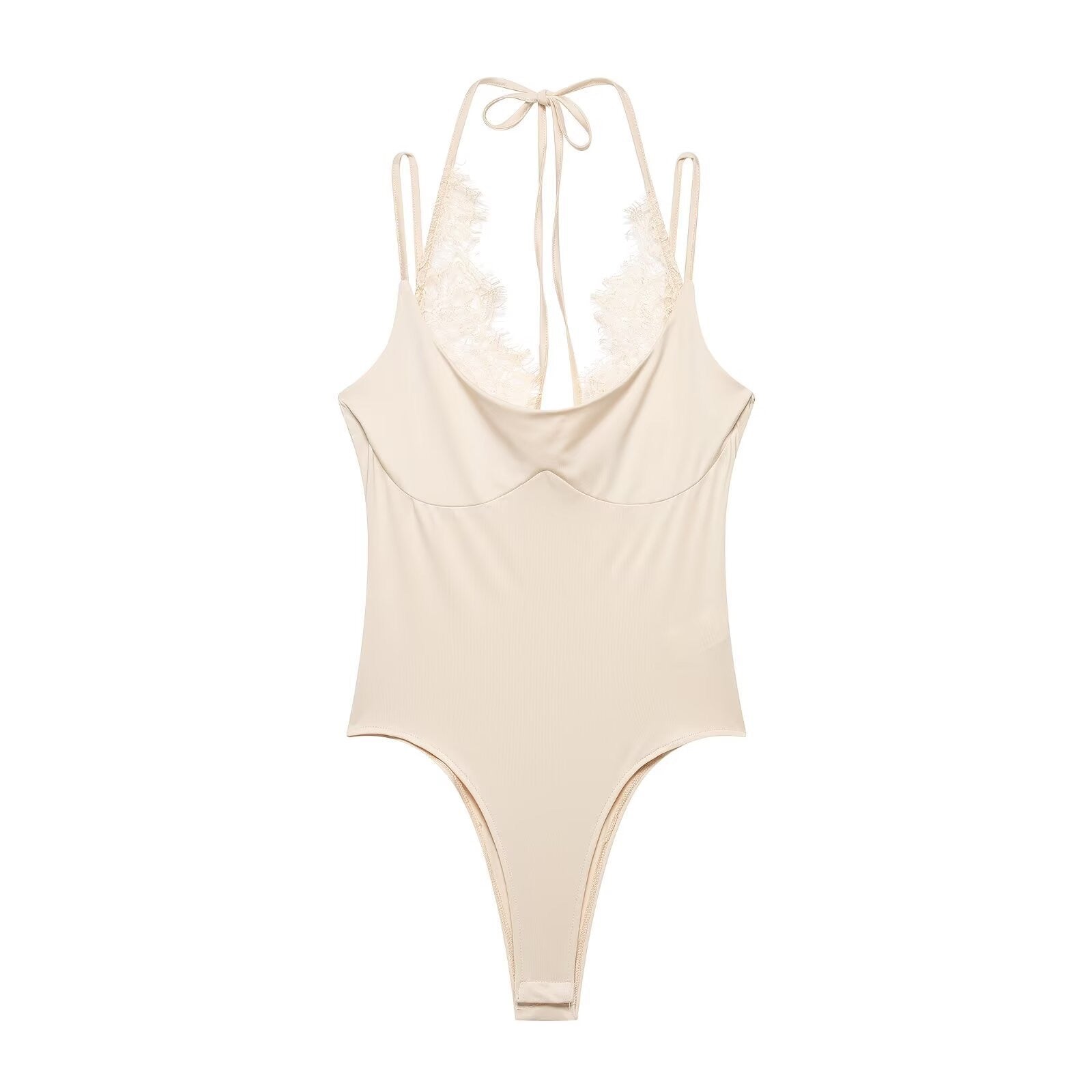Lace halter neck bodysuit
