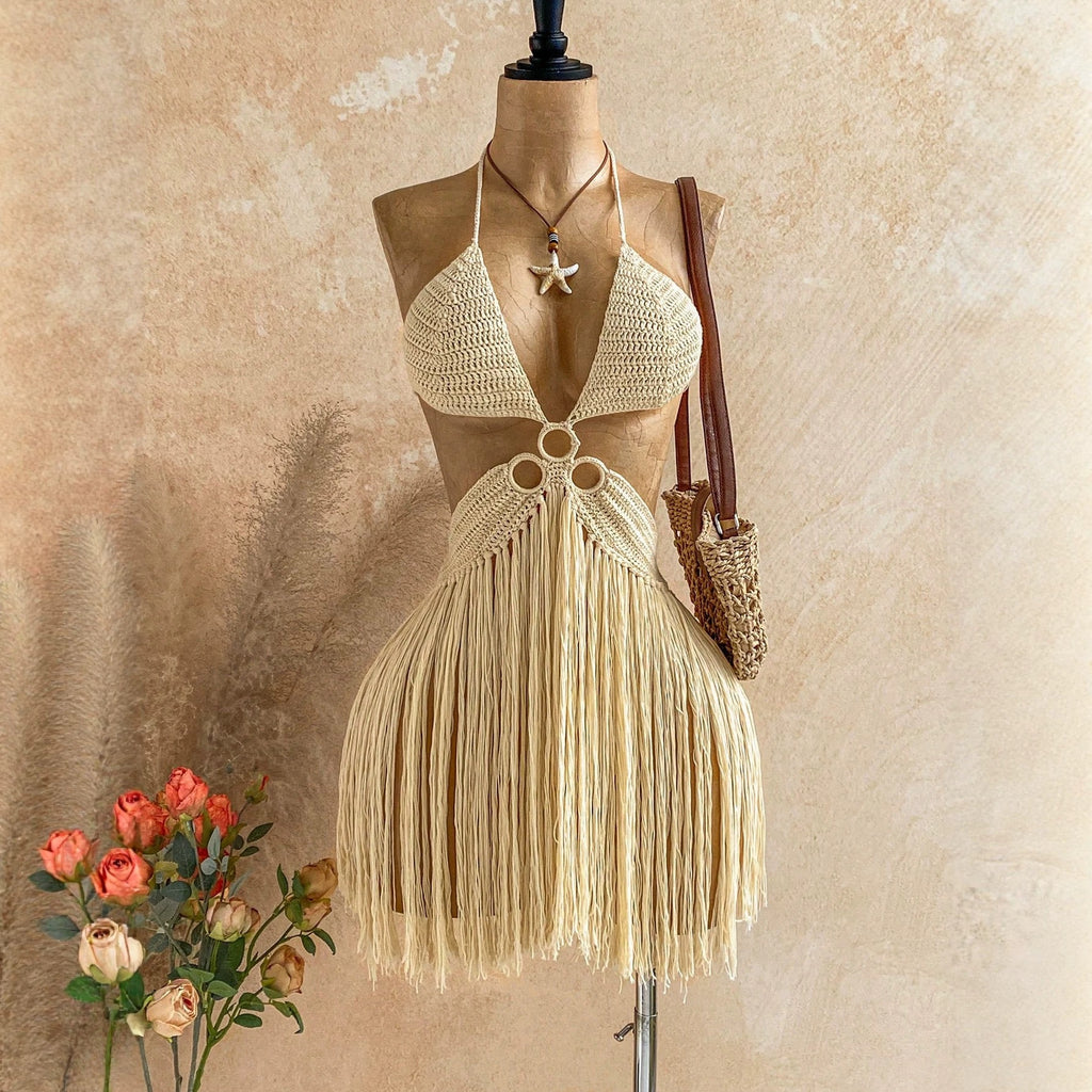 Ha de Adę crochet tassel dress