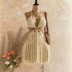 Ha de Adę crochet tassel dress