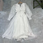 French niche spring v neck dress