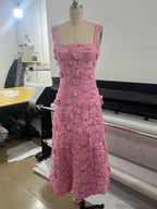Pinky floral lace dress