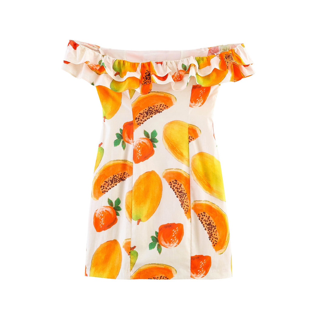 Summery fruity mini dress