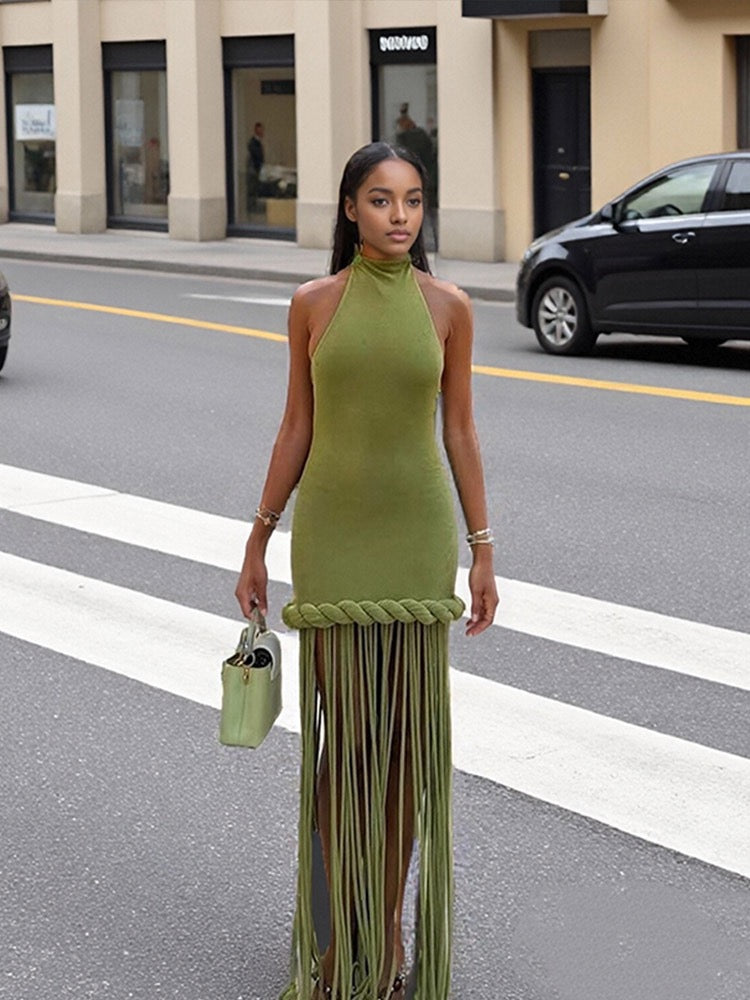 Braided tassel dress
