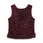 Sequined faux fur suit