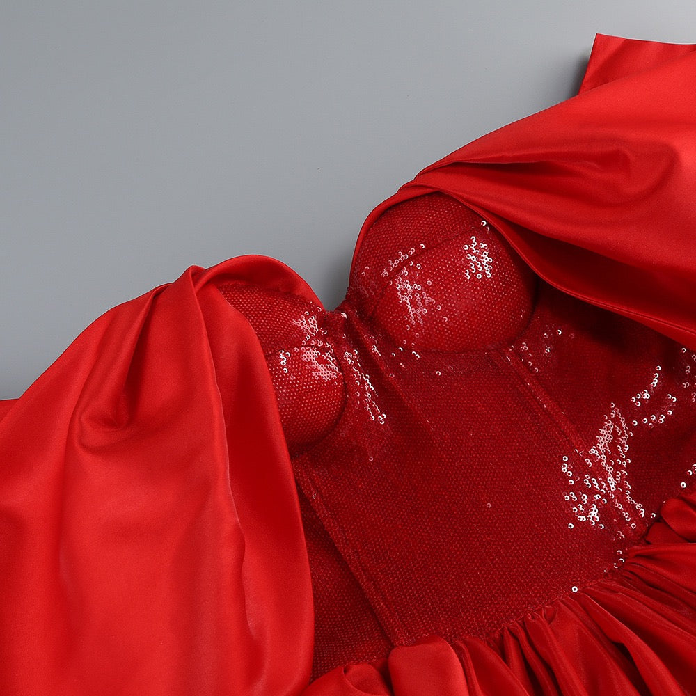 Red shinning sequins