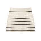 Striped mini skirt knitted set