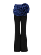 Carolina draped flower bootcut pants