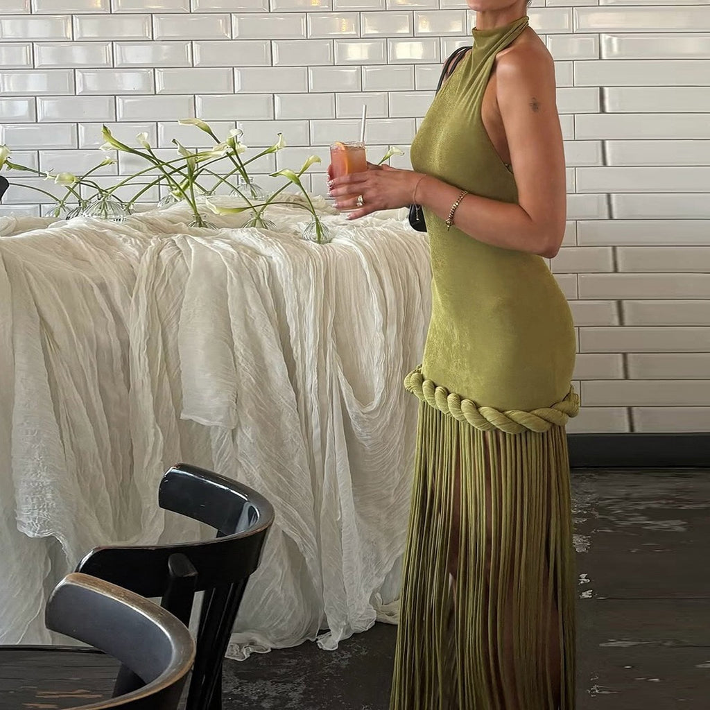 Braided tassel dress