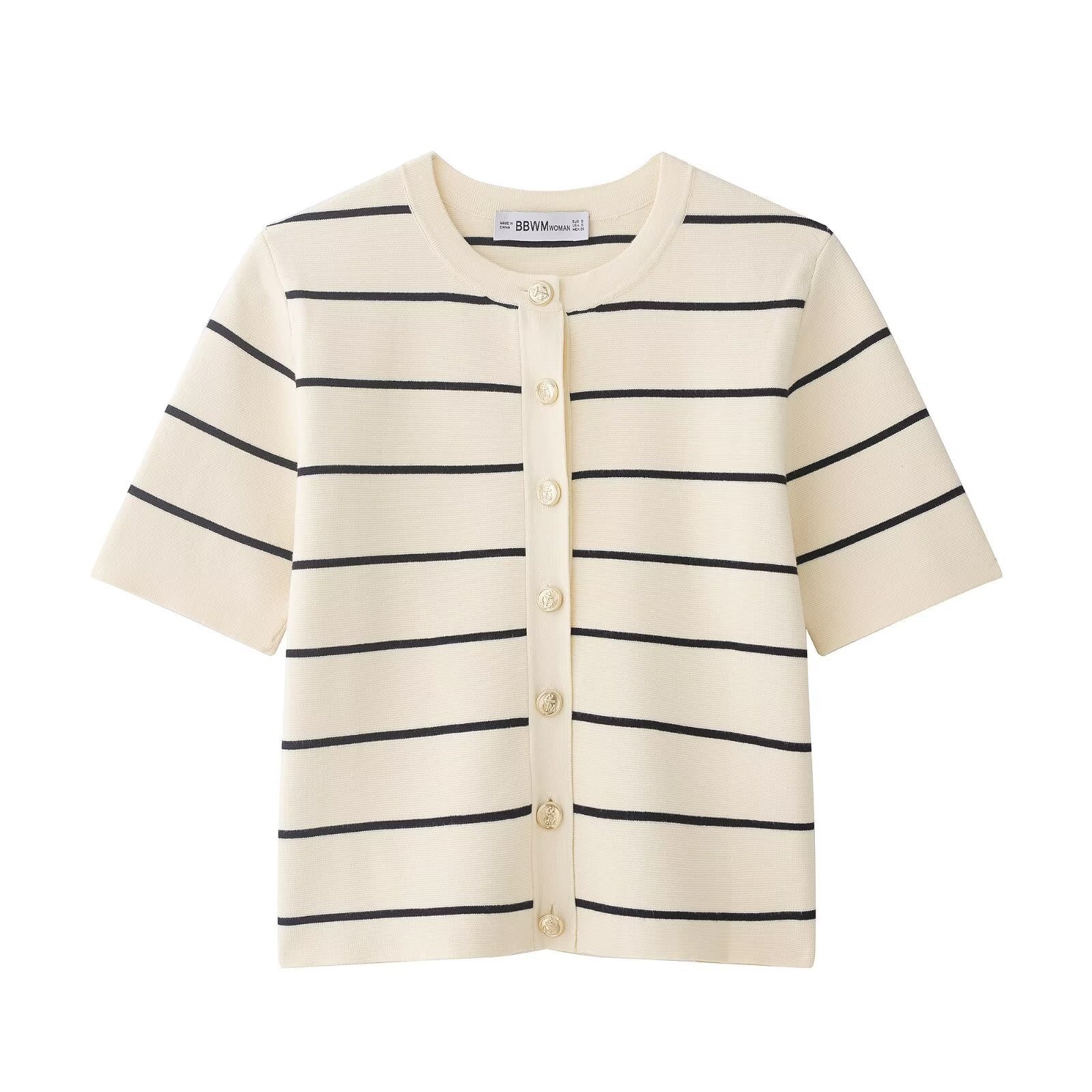 Striped mini skirt knitted set