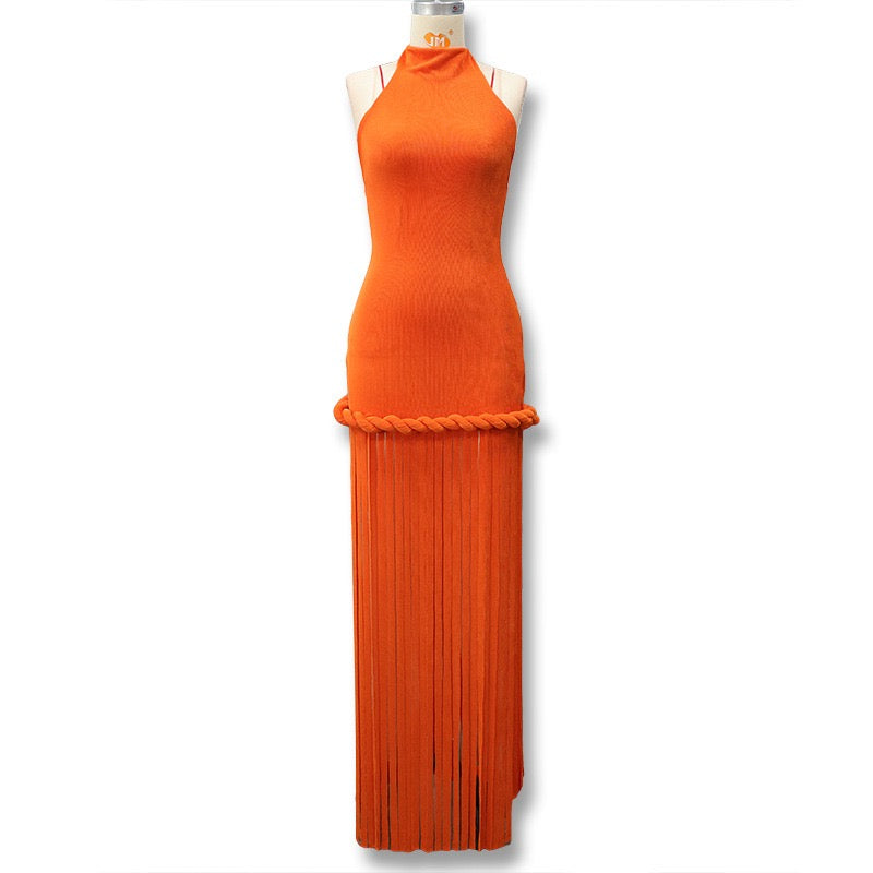 Braided tassel dress