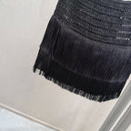 Tassel knitted wrap set