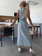 Sleeveless jeans dress