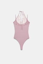 Lace halterneck bodysuit