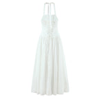 Fishbone French halter neck dress