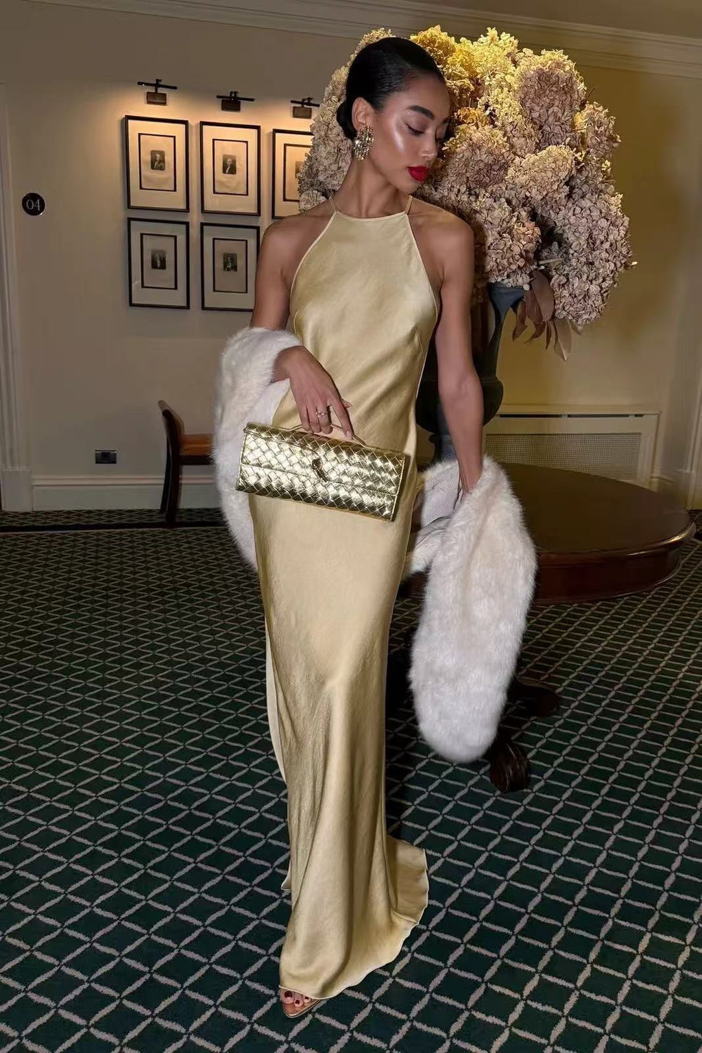 French satin mermaid gown