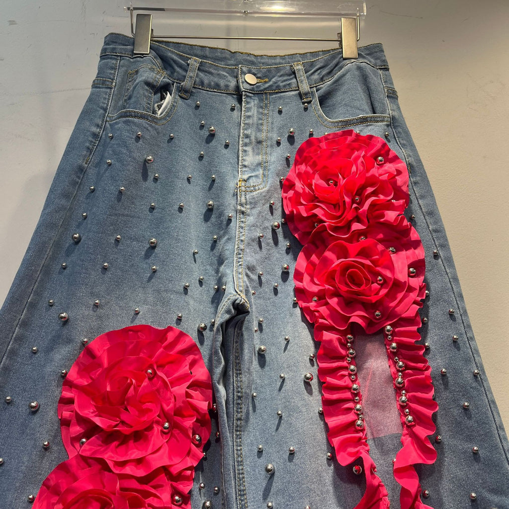 Pearl flowers set