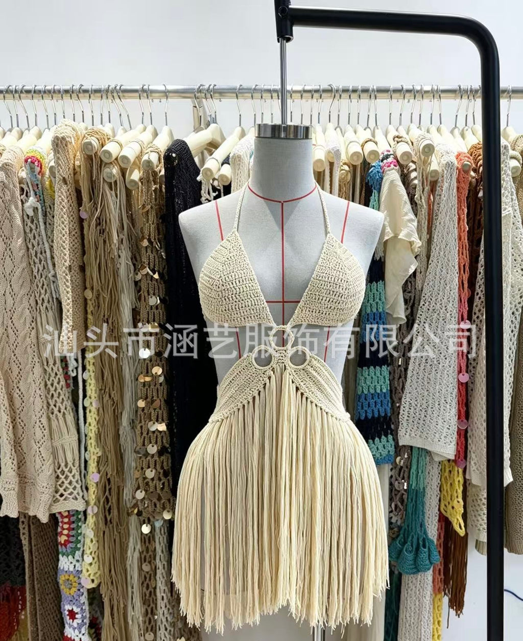 Ha de Adę crochet tassel dress