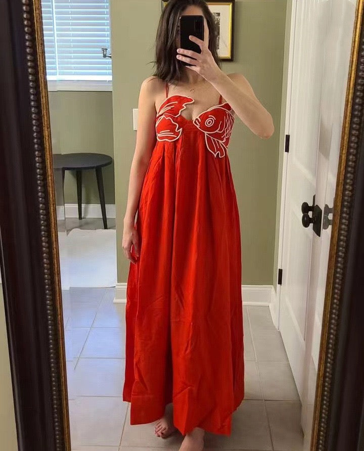Spanish Open back & cinched waist dress