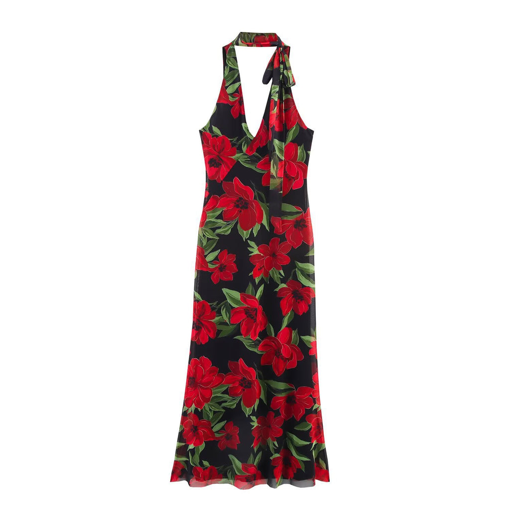 Printed tulle dress