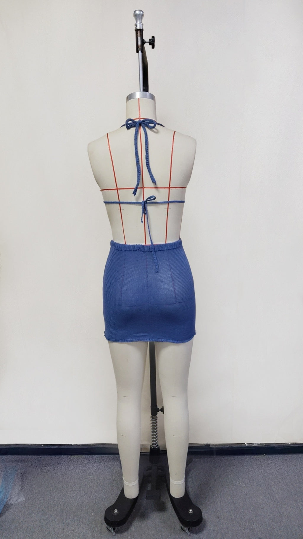 Knitted sexy beaded dress