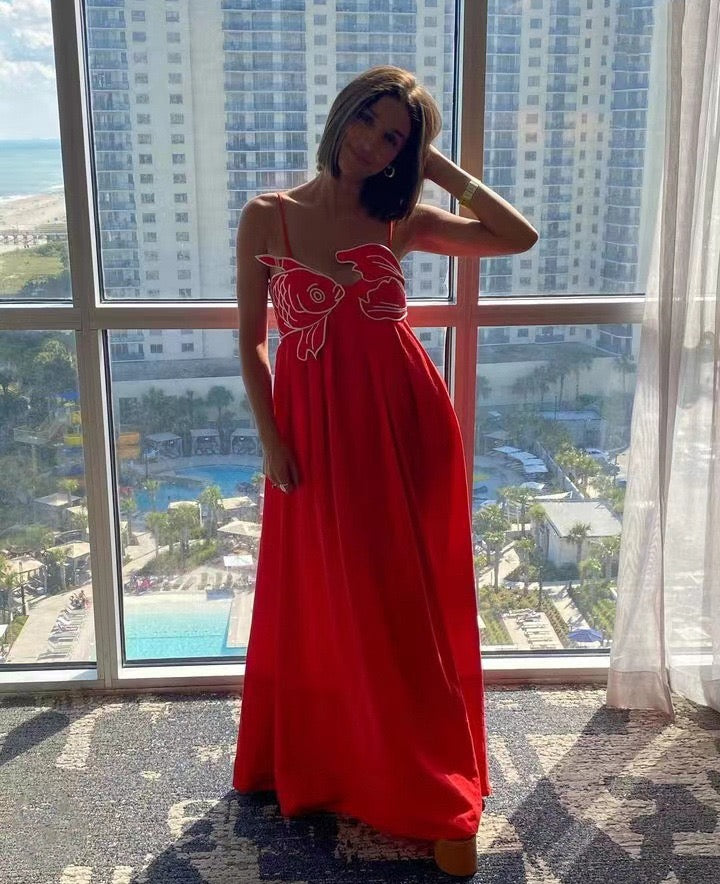 Spanish Open back & cinched waist dress