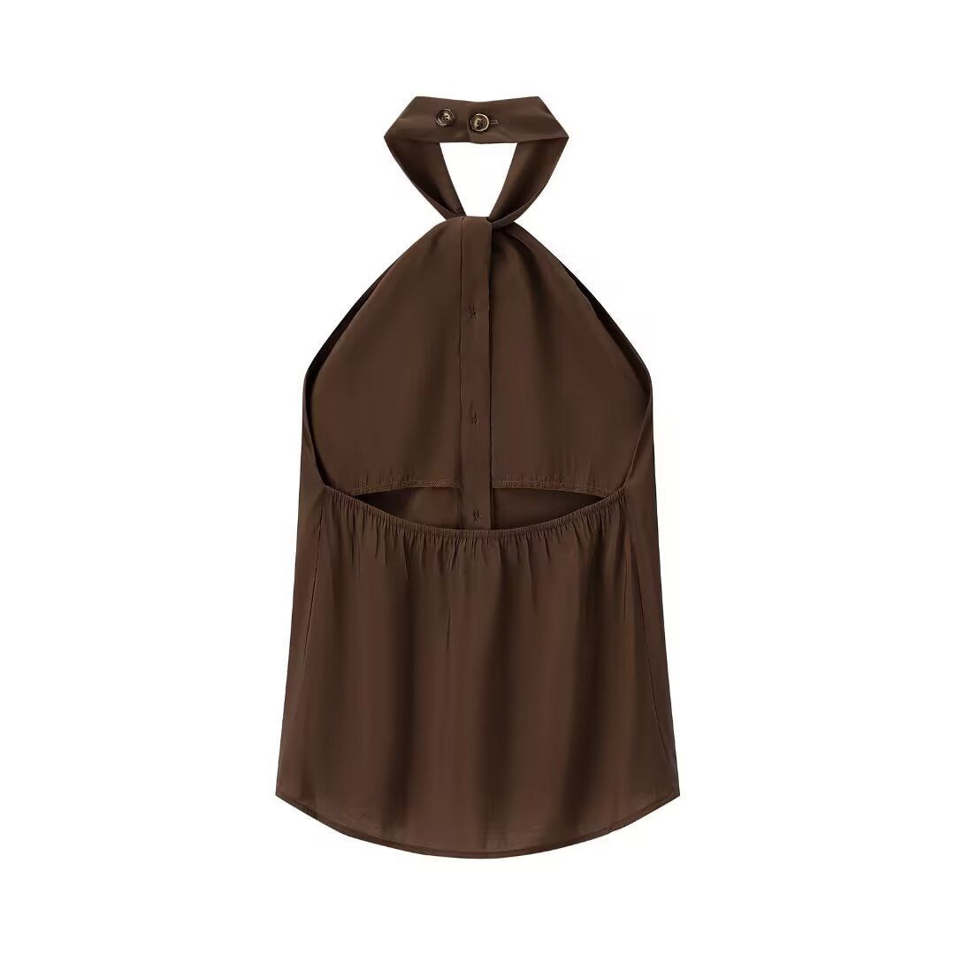 Trendy halter neck tank top
