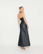 Halter slimfit bodycon denim dress