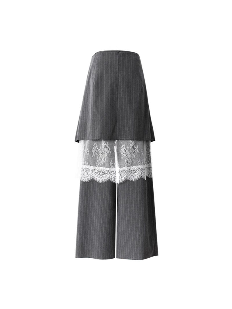 Lace cut trousers