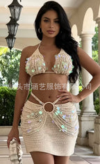 Sequined handmade crochet set