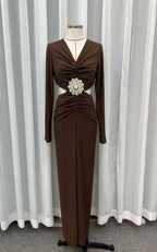 Sexy socialite style plated rhinestone