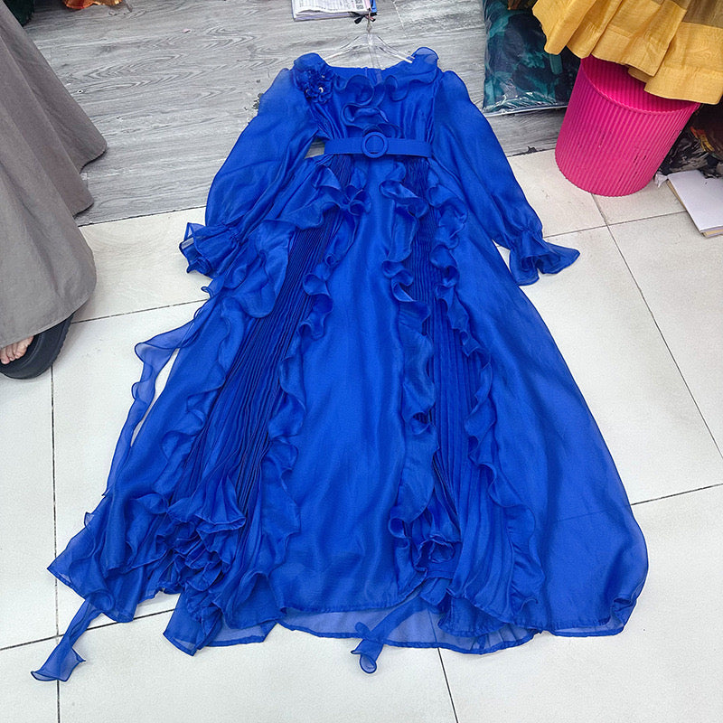 Ruffles belt dress
