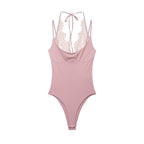Lace halter neck bodysuit