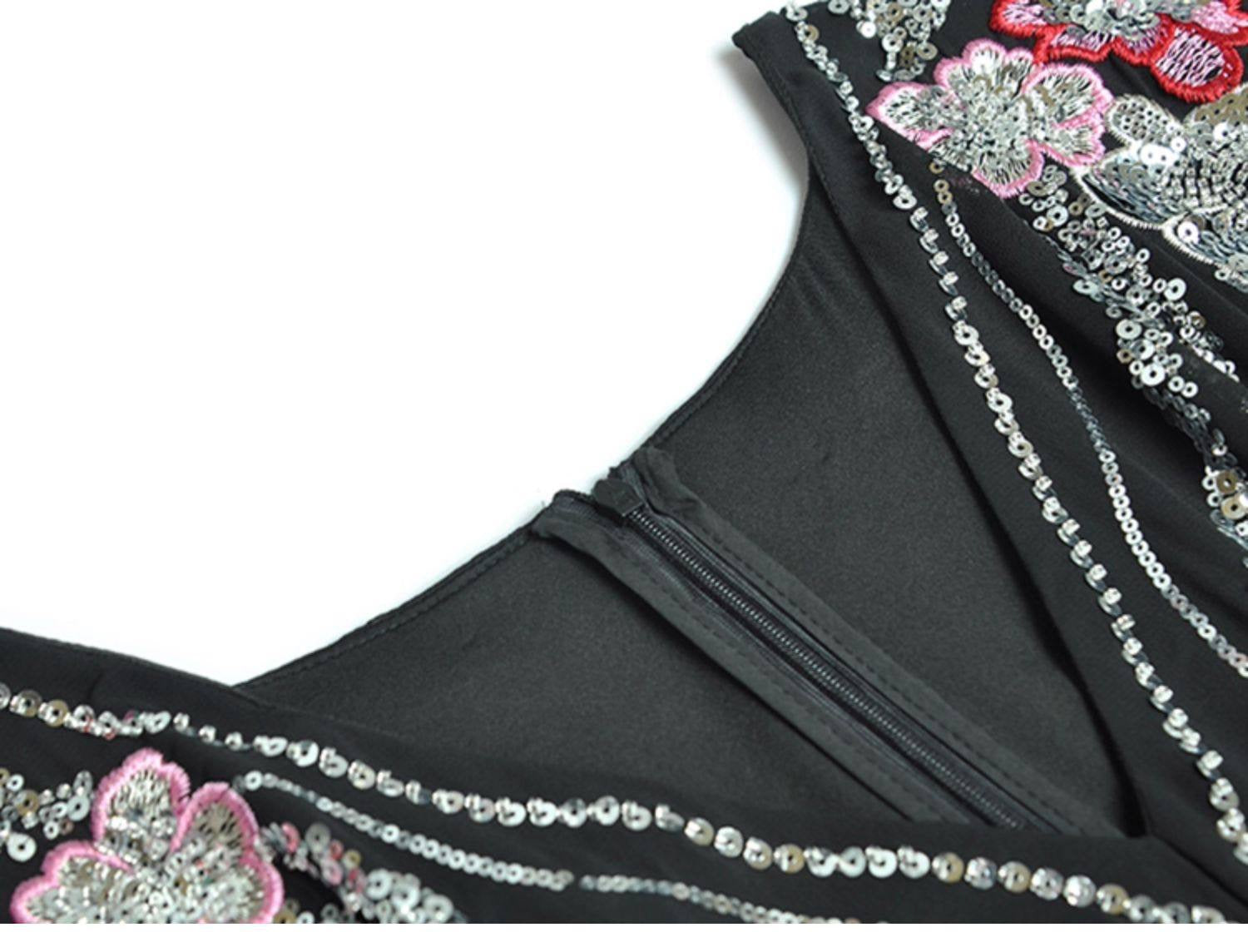 Heavy sequin embroidery dress