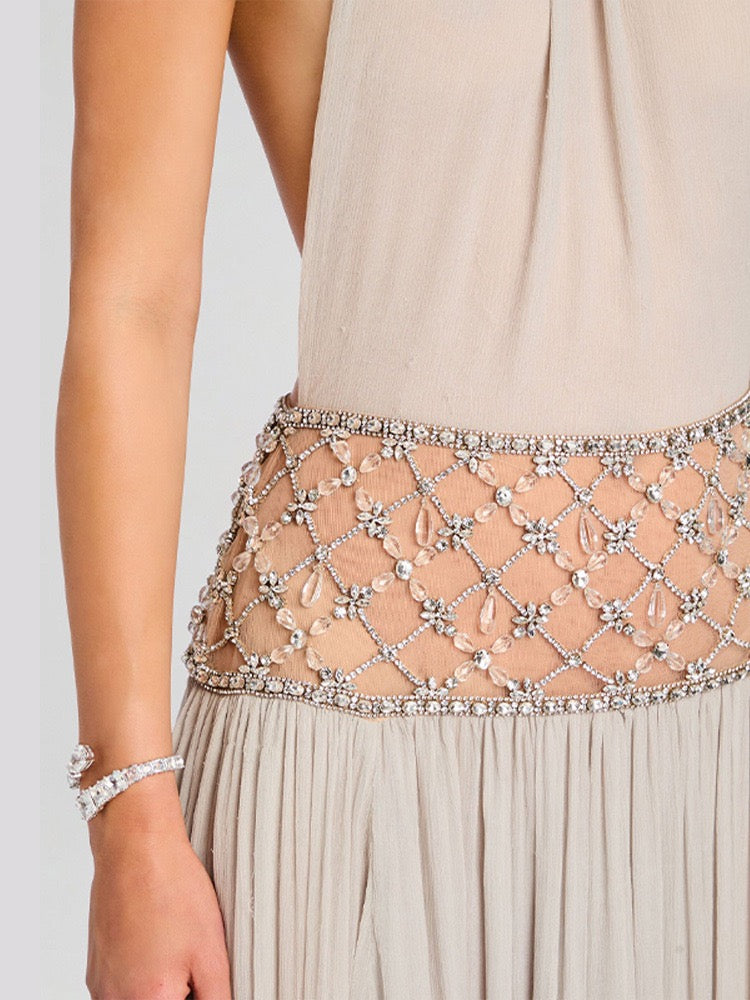 Rhinestone gown dress