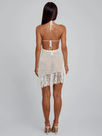 Sexy backless knit dress