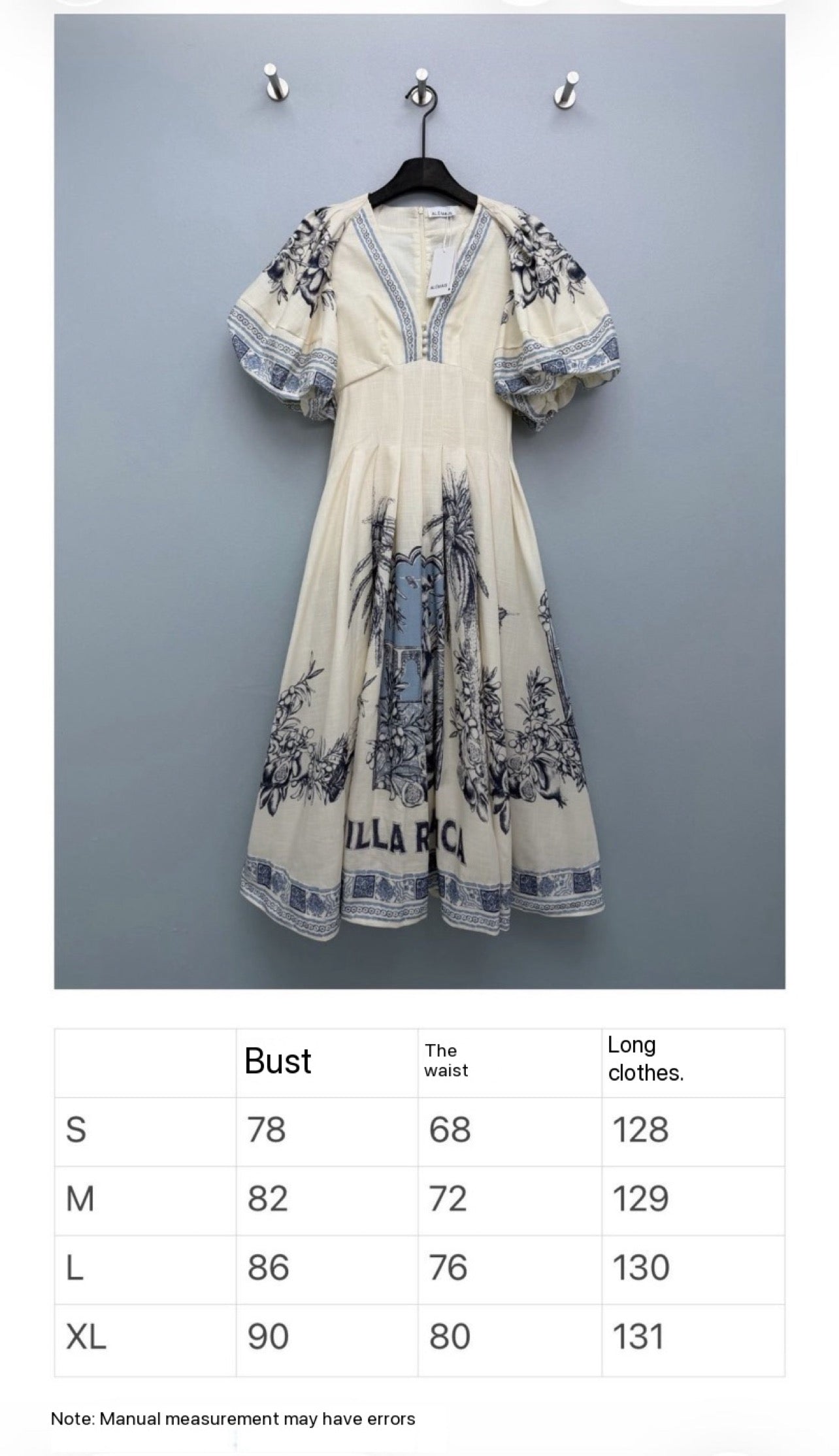 Puff sleeves printed dress