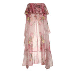 Floral print ruffle skirt