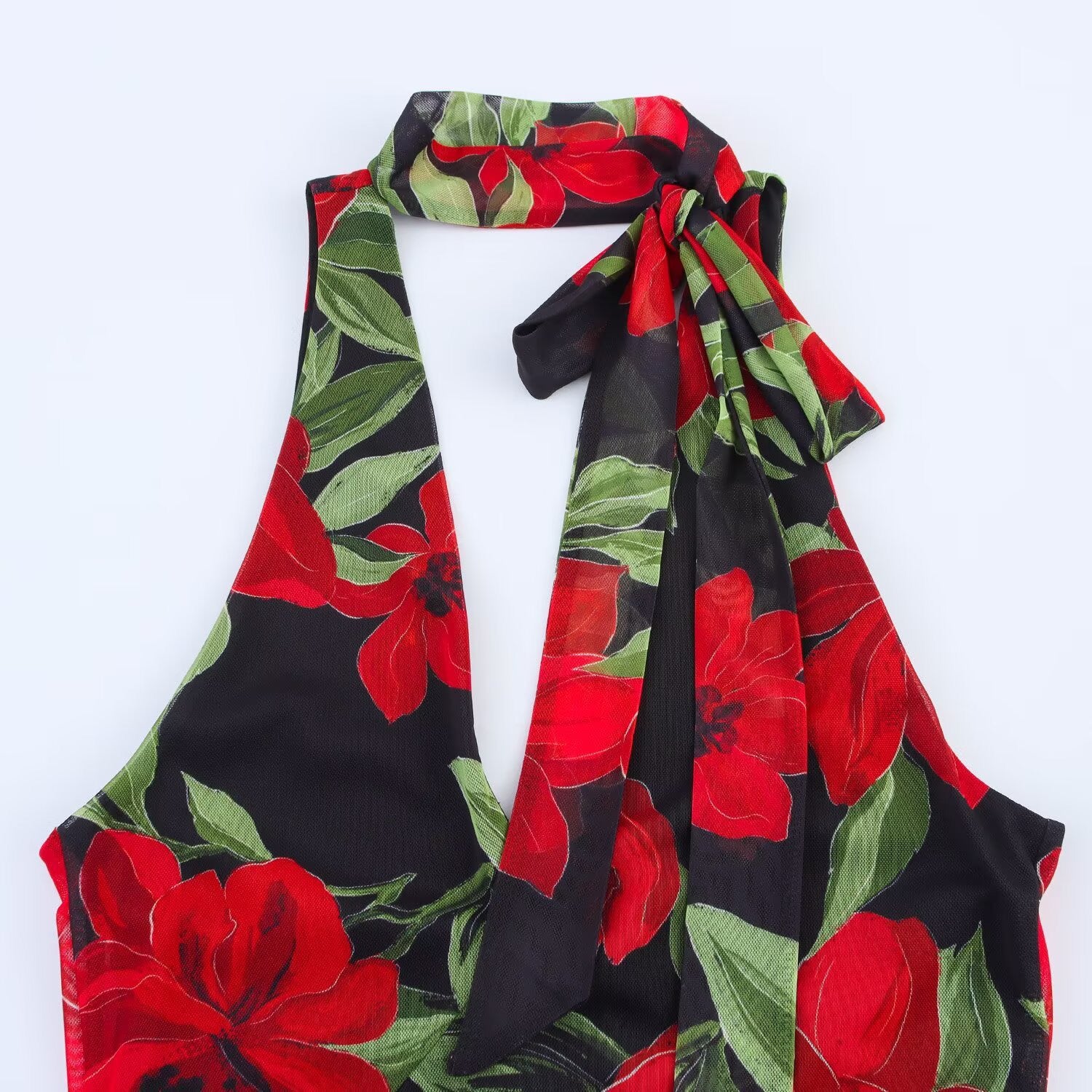 Printed tulle dress