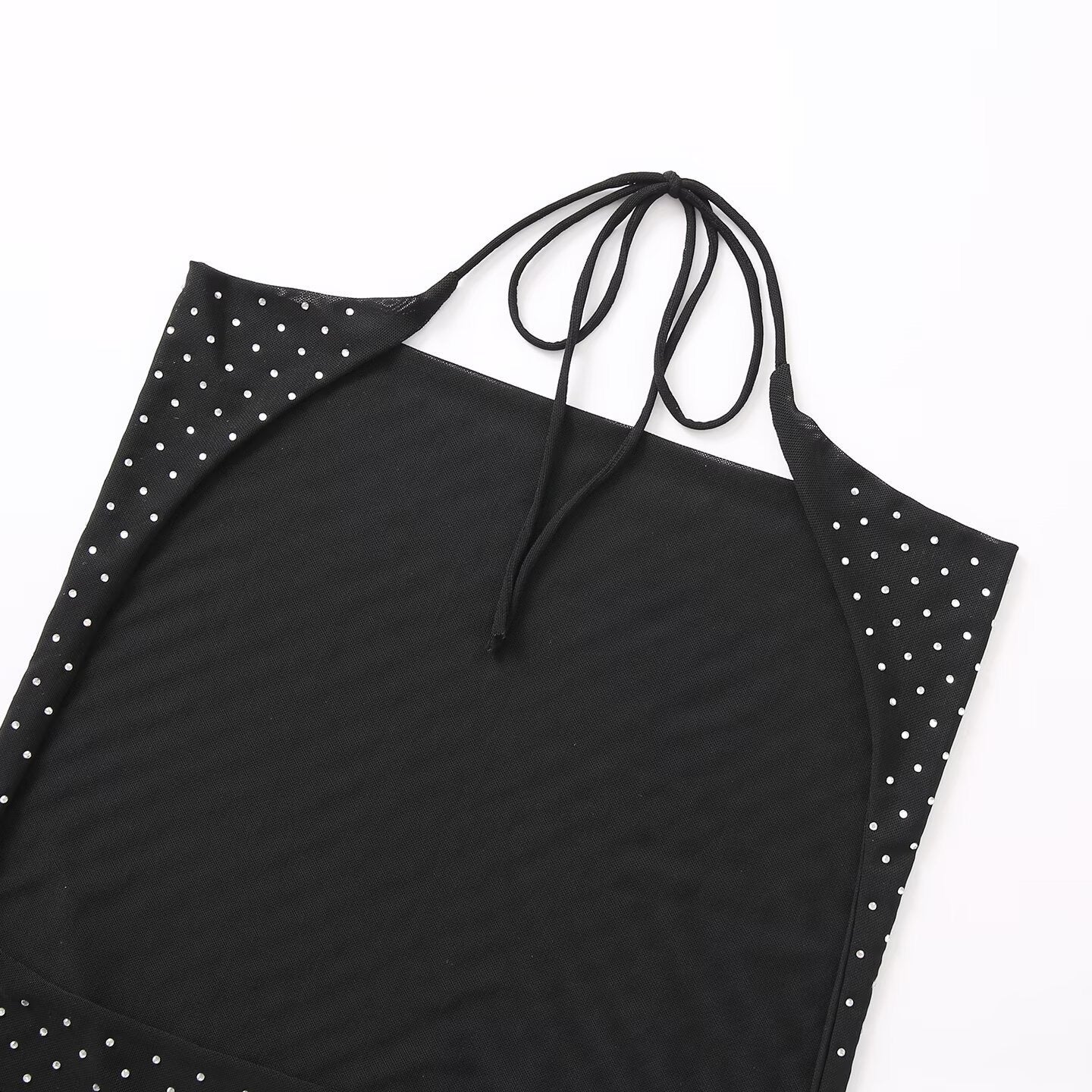 Rhinestone embellished tulle top