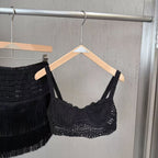 Tassel knitted wrap set