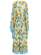 High end lemon print long dress