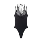 Lace halter neck bodysuit