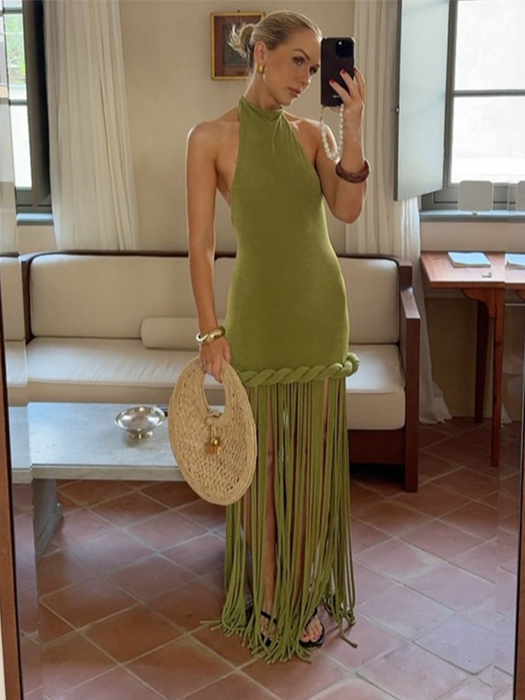 Braided tassel dress