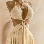 Ha de Adę crochet tassel dress