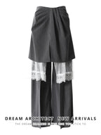 Lace cut trousers